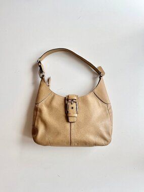 COACH Soho Hampton Beige Tan Leather Hobo Shoulder Purse